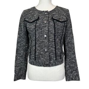 Slate & Willow Tweed Women's Blazer Jacket Black Size XS